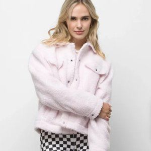 Vans Boxy Sherpa 🌸Ice Pink🌸Fleece Jacket Fluffy Woman’s Small